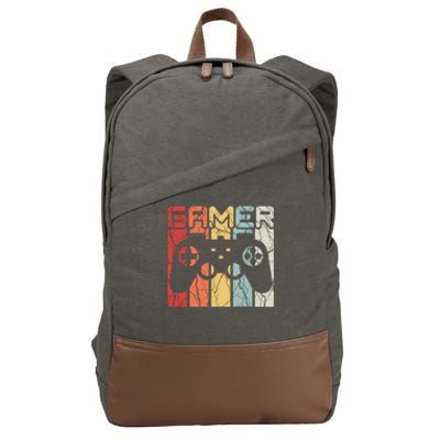 Gamer Retro Controller Cotton Canvas Backpack