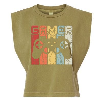 Gamer Retro Controller Garment-Dyed Women's Muscle Tee