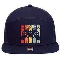 Gamer Retro Controller 7 Panel Mesh Trucker Snapback Hat
