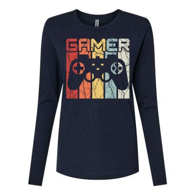 Gamer Retro Controller Womens Cotton Relaxed Long Sleeve T-Shirt