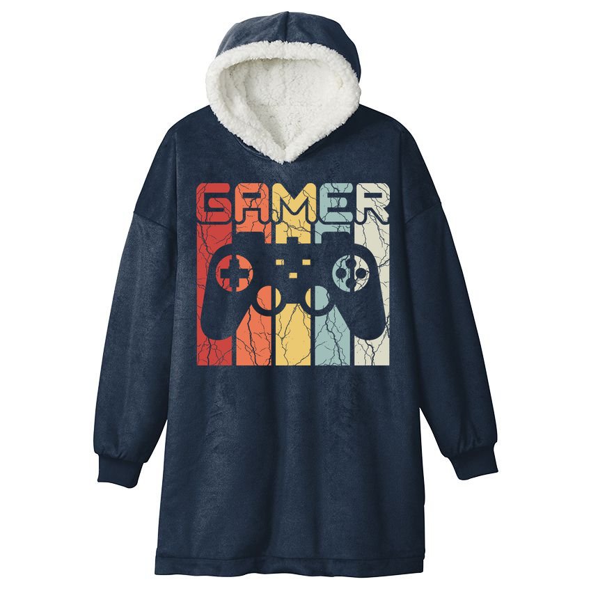 Gamer Retro Controller Hooded Wearable Blanket