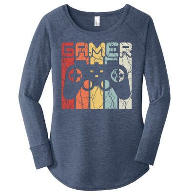 Gamer Retro Controller Women's Perfect Tri Tunic Long Sleeve Shirt