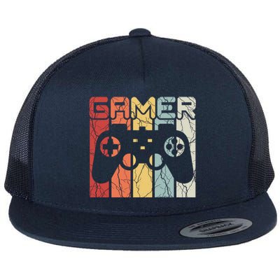 Gamer Retro Controller Flat Bill Trucker Hat