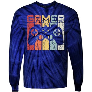 Gamer Retro Controller Tie-Dye Long Sleeve Shirt