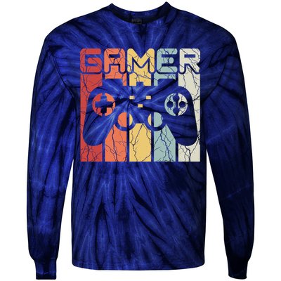 Gamer Retro Controller Tie-Dye Long Sleeve Shirt