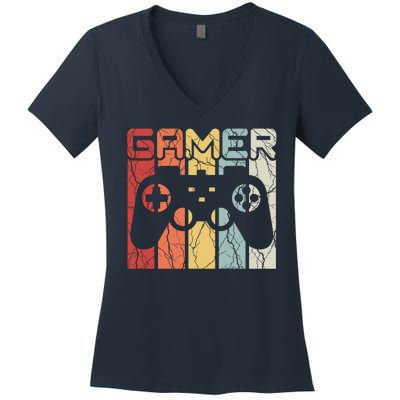 Gamer Retro Controller Women's V-Neck T-Shirt