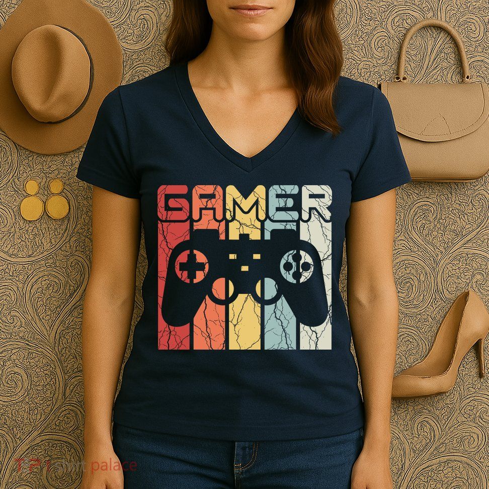Gamer Retro Controller Women's V-Neck T-Shirt