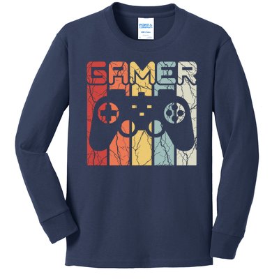 Gamer Retro Controller Kids Long Sleeve Shirt