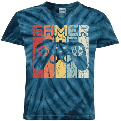 Gamer Retro Controller Kids Tie-Dye T-Shirt