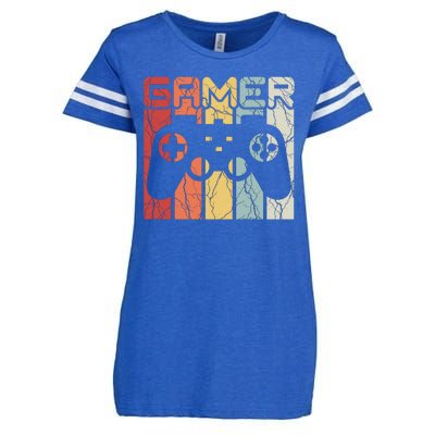 Gamer Retro Controller Enza Ladies Jersey Football T-Shirt