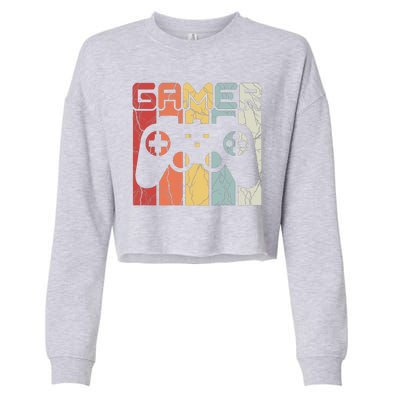 Gamer Retro Controller Cropped Pullover Crew