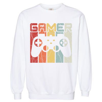 Gamer Retro Controller Garment-Dyed Sweatshirt