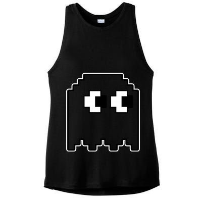 Gamer Retro Pixel Ghost Funny Halloween Ladies PosiCharge Tri-Blend Wicking Tank