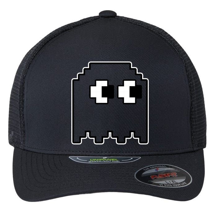 Gamer Retro Pixel Ghost Funny Halloween Flexfit Unipanel Trucker Cap