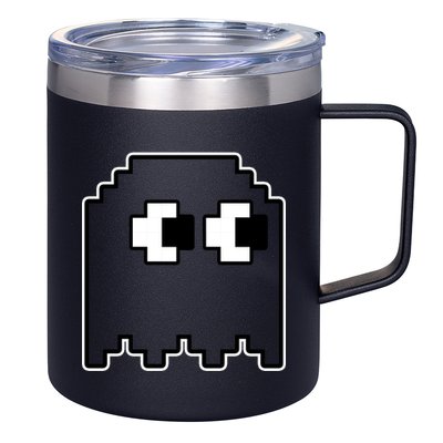 Gamer Retro Pixel Ghost Funny Halloween 12oz Stainless Steel Coffee Mug
