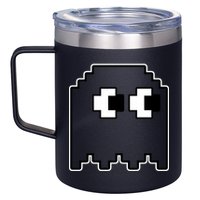 Gamer Retro Pixel Ghost Funny Halloween 12oz Stainless Steel Coffee Mug