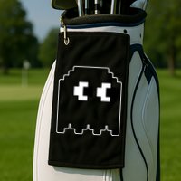 Gamer Retro Pixel Ghost Funny Halloween Golf Towel