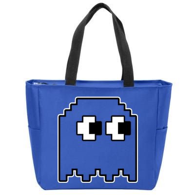 Gamer Retro Pixel Ghost Funny Halloween Zip Tote Bag