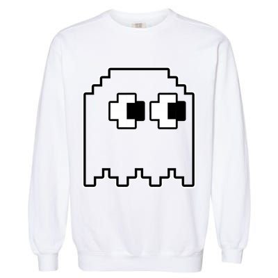 Gamer Retro Pixel Ghost Funny Halloween Garment-Dyed Sweatshirt