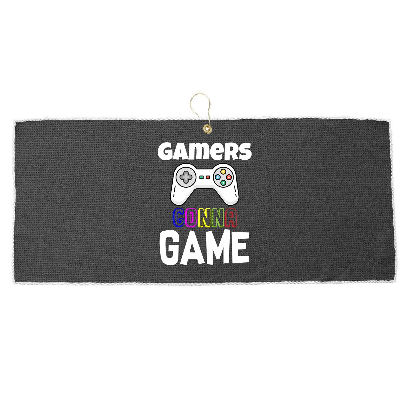 Gamers Gonna Game Large Microfiber Waffle Golf Towel