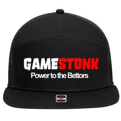 Gamestonk Power To The Bettors 7 Panel Mesh Trucker Snapback Hat