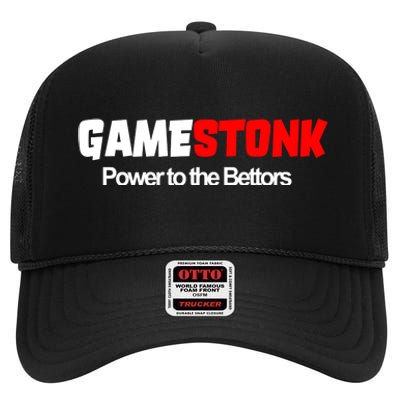 Gamestonk Power To The Bettors High Crown Mesh Back Trucker Hat