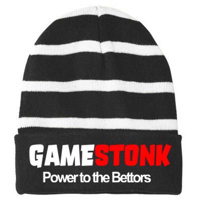 Gamestonk Power To The Bettors Striped Beanie with Solid Band