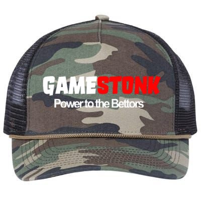 Gamestonk Power To The Bettors Retro Rope Trucker Hat Cap