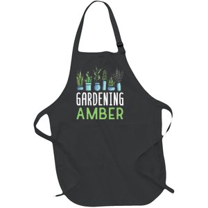 Gardening Amber Name Plant Garden Gardener Full-Length Apron With Pockets