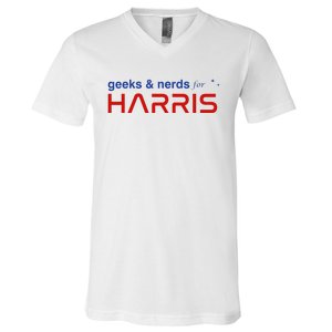 Geeks And Nerds For Kamala Harris Geeks And Nerds For Harris V-Neck T-Shirt