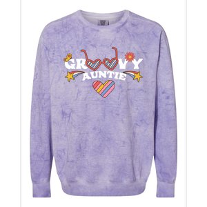 Groovy Auntie Nephew Niece Aunt Gift Colorblast Crewneck Sweatshirt