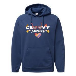 Groovy Auntie Nephew Niece Aunt Gift Performance Fleece Hoodie