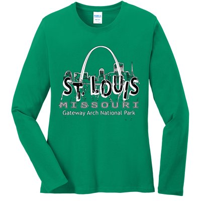 Gateway Arch National Park St. Louis Missouri Souvenir Ladies Long Sleeve Shirt