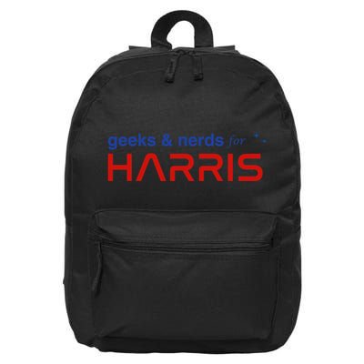 Geeks And Nerds For Kamala Harris Geeks And Nerds For Harris 16 in Basic Backpack