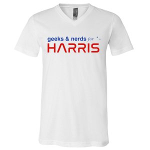 Geeks And Nerds For Kamala Harris Geeks And Nerds For Harris V-Neck T-Shirt