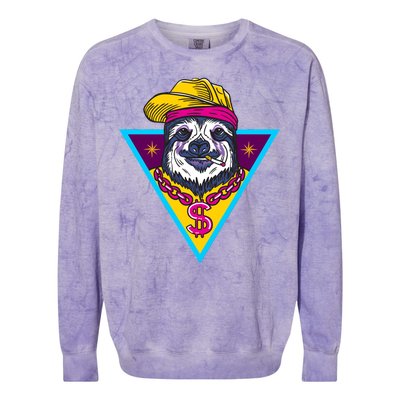 Gangsta Sloth Colorblast Crewneck Sweatshirt