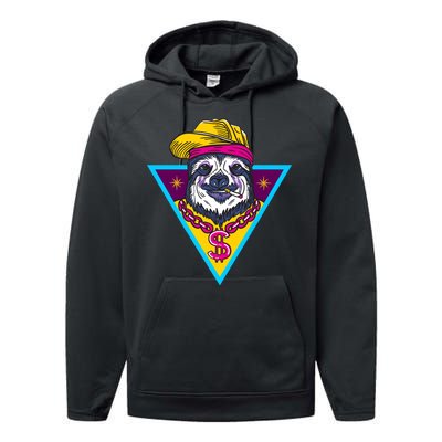 Gangsta Sloth Performance Fleece Hoodie