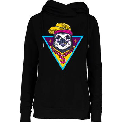 Gangsta Sloth Womens Funnel Neck Pullover Hood