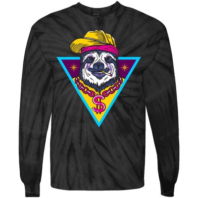 Gangsta Sloth Tie-Dye Long Sleeve Shirt