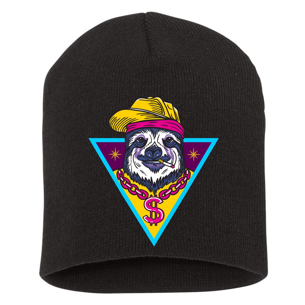 Gangsta Sloth Short Acrylic Beanie