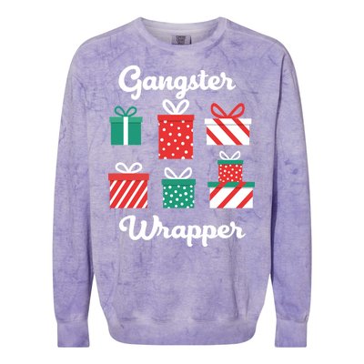 Gangsta Wrapper Funny Christmas Gift Colorblast Crewneck Sweatshirt