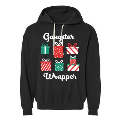 Gangsta Wrapper Funny Christmas Gift Garment-Dyed Fleece Hoodie