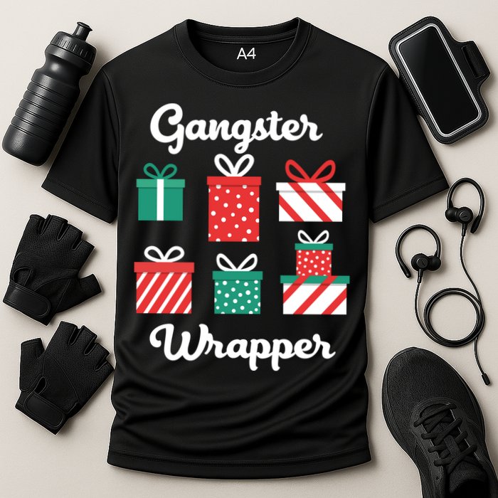 Gangsta Wrapper Funny Christmas Gift Cooling Performance Crew T-Shirt