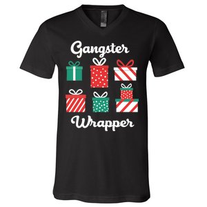 Gangsta Wrapper Funny Christmas Gift V-Neck T-Shirt