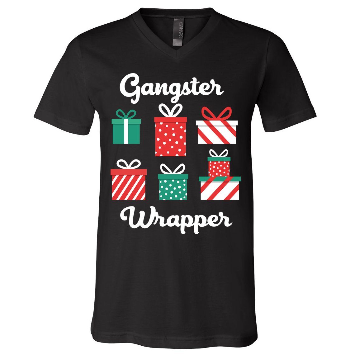 Gangsta Wrapper Funny Christmas Gift V-Neck T-Shirt