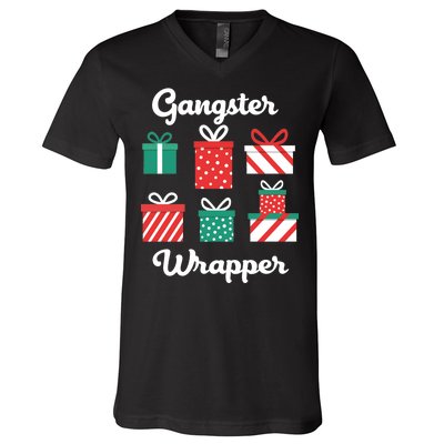 Gangsta Wrapper Funny Christmas Gift V-Neck T-Shirt