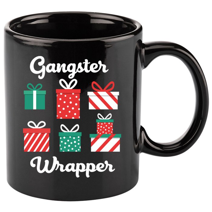 Gangsta Wrapper Funny Christmas Gift 11oz C Handle Ceramic Mug