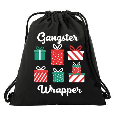 Gangsta Wrapper Funny Christmas Gift Drawstring Bag