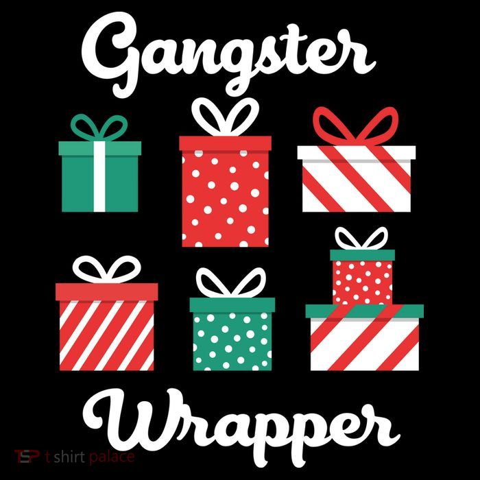 Gangsta Wrapper Funny Christmas Gift Drawstring Bag