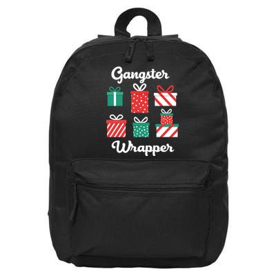 Gangsta Wrapper Funny Christmas Gift 16 in Basic Backpack